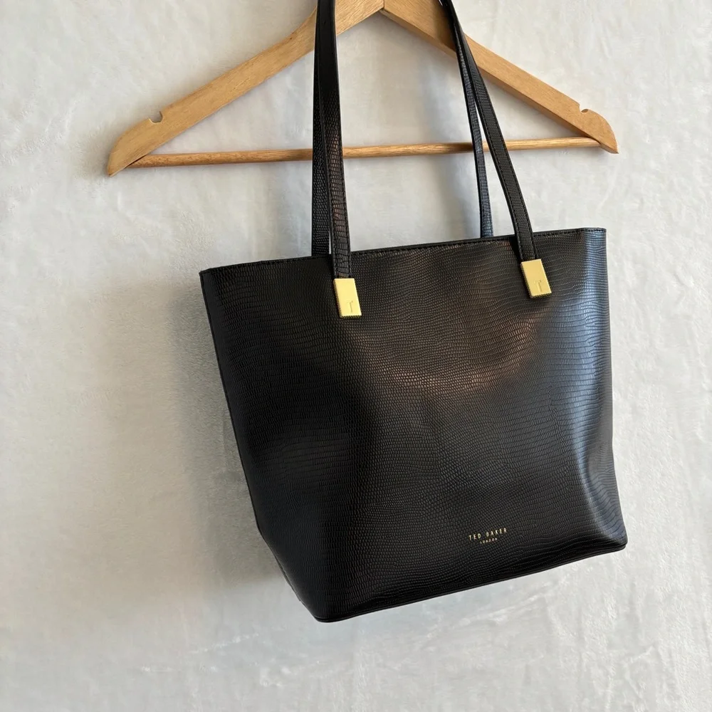 Ted Baker Black leather pebble‎ Textured Delma shopper Tote Bag